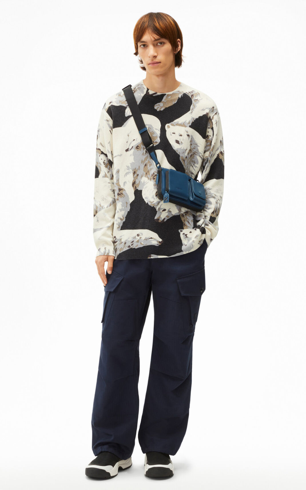 Pull Kenzo Homme The Hiver Capsule Polar Bear Noir LYGIC-6780